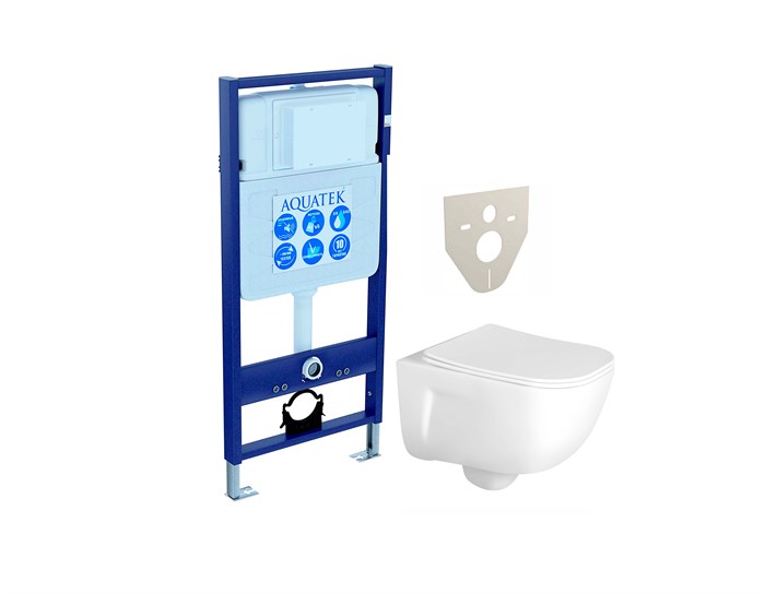 SET AQUATEK ДИВА (рама AQUATEK Standard INS-0000012 (без клавиши и крепежа) + унитаз ДИВА AQ2012-00 с тонким сиденьем soft-close SET AQUATEK ДИВА