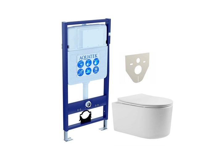 SET AQUATEK МИЯ (рама AQUATEK Standard INS-0000012 (без клавиши и крепежа) + унитаз МИЯ AQ2004-00 с тонким сиденьем soft-close SET AQUATEK МИЯ
