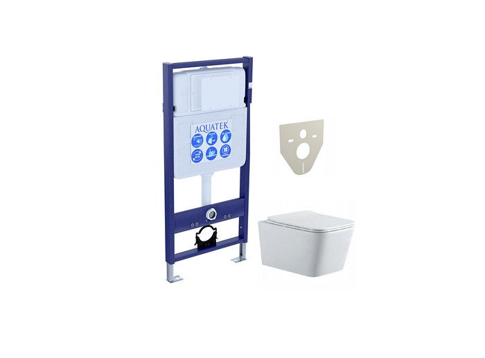 Комплект Set AQUATEK ЛИБРА N унитаз AQ0530N-00 + тонкое сиденье soft-close + инсталляция Aquatek SET AQUATEK ЛИБРА N