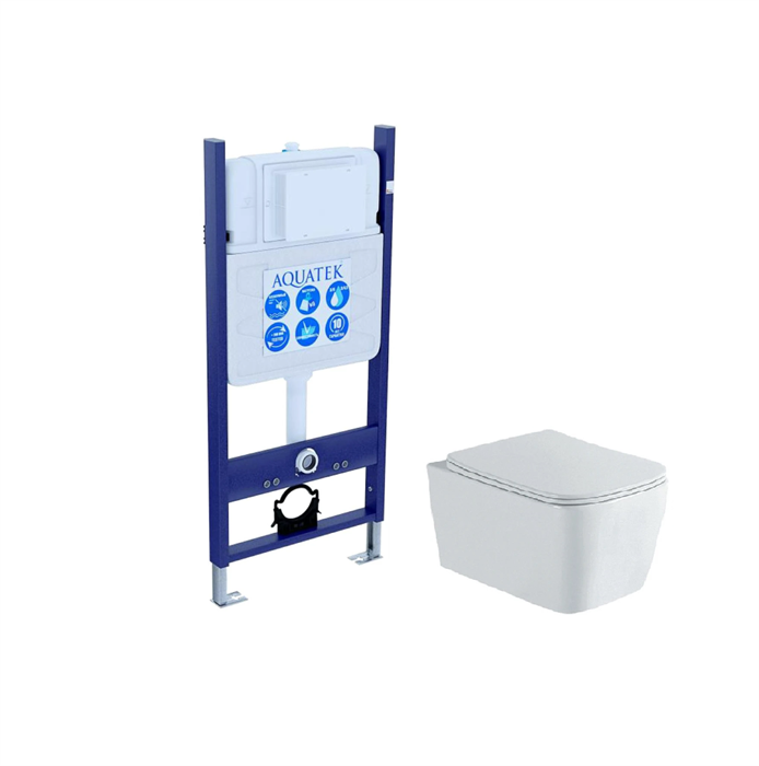 Комплект Set AQUATEK Либра N-14 cm унитаз Aquatek Либра New AQ1148N-00 + сиденье-микролифт + инсталляция Aquatek INS-0000014 SET AQUATEK ЛИБРА N-14 cm