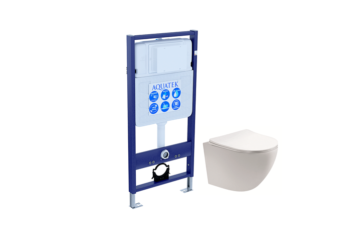 Комплект Set AQUATEK ЕВРОПА унитаз AQ1900-00 + тонкое сиденье soft-close + инсталляция Aquatek SET AQUATEK ЕВРОПА cm