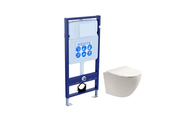 SET AQUATEK ЕВРОПА (рама AQUATEK Standard INS-0000012(без клавиши и крепежа)+унитаз ЕВРОПА AQ1900-00 с тонким сиденьем soft-close SET AQUATEK ЕВРОПА cm