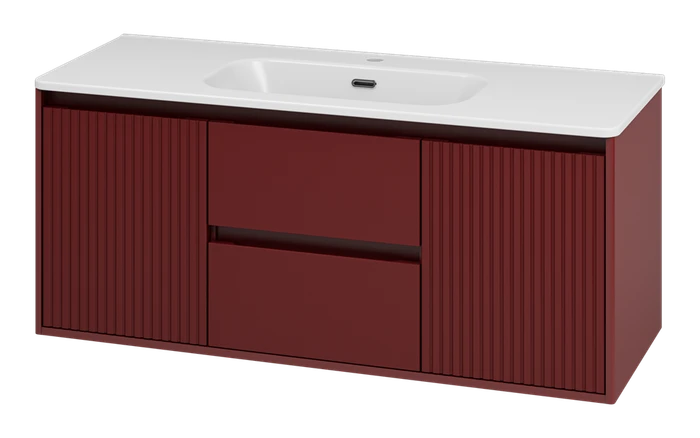 Wine -120 Тумба подвесная 2 ящ. 2дв. бордовая эмаль Win-09120-04-01-2Я