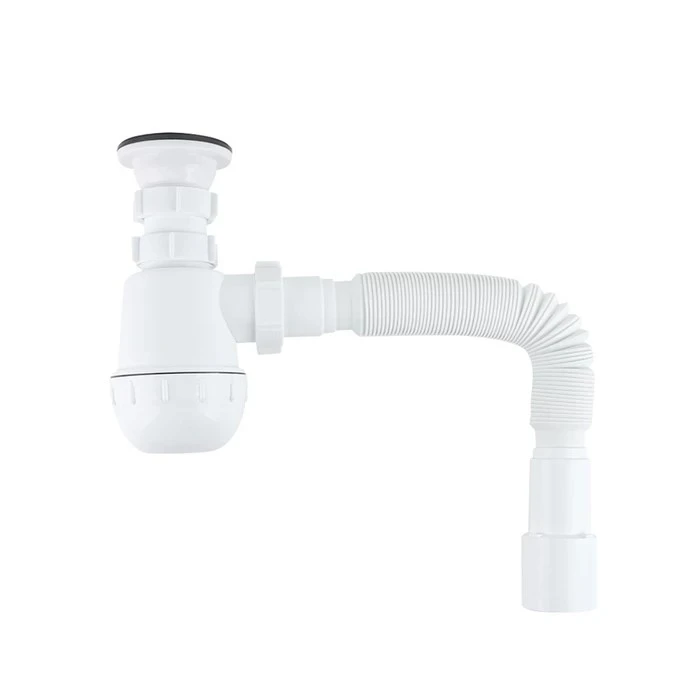 Сифон бутылочный IDDIS Optima Home 1.1/2x40мм, с выпуском и гофротрубой 40/50мм (900AVG0010VD) 900AVG0010VD