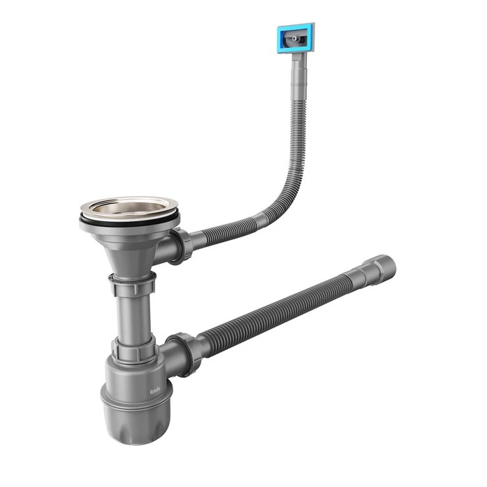 Сифон бутылочный IDDIS Optima Home 3.1/2x40мм, с выпуском, гофротрубой и переливом (900CVG0P10VD) 900CVG0P10VD