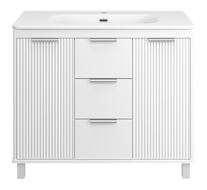 Тумба под раковину Brevita Risacca White 100 напольная (белая) RIS-06100-0142Я