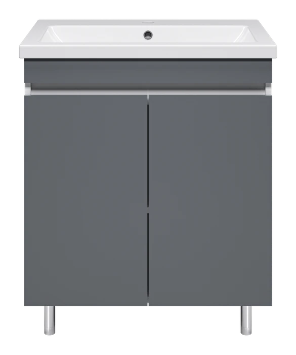 Тумба под раковину Misty Майна 70 напольная (графит, белая) Э-Май01070-501