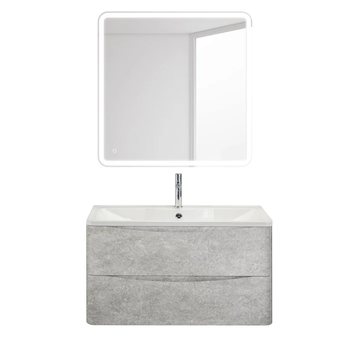 Тумба с раковиной подвесная BelBagno ACQUA 100 Cemento Verona Grigio, раковина белая 1570408681