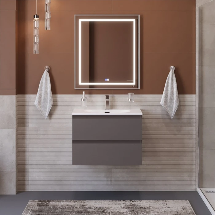 Тумба с раковиной подвесная BelBagno KRAFT 60 Темно-Серый Матовый, раковина BB-8099-60 538763798