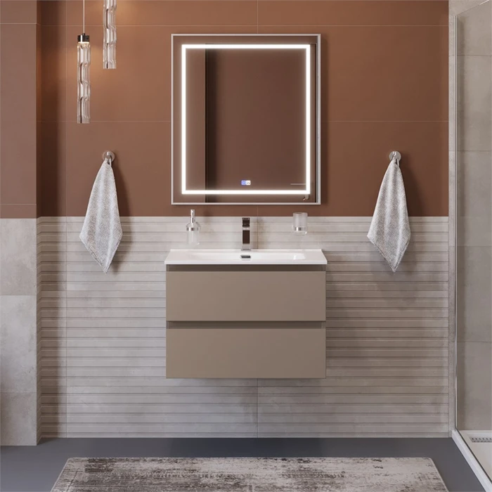Тумба с раковиной подвесная BelBagno KRAFT 60 Бежевый матовый, раковина BB600ETL 01522066159
