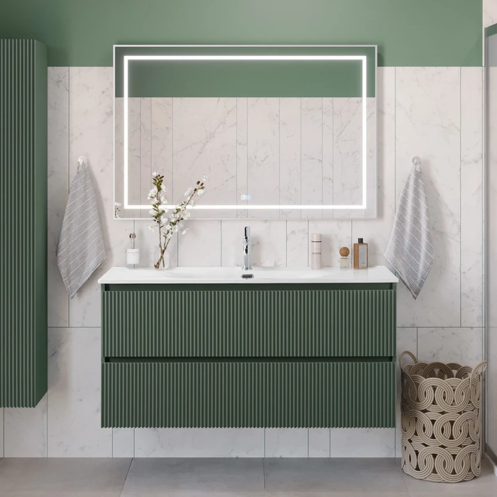 Тумба с раковиной подвесная BelBagno UNO 120 Еловый Матовый, раковина BB-8099-120 0916100500