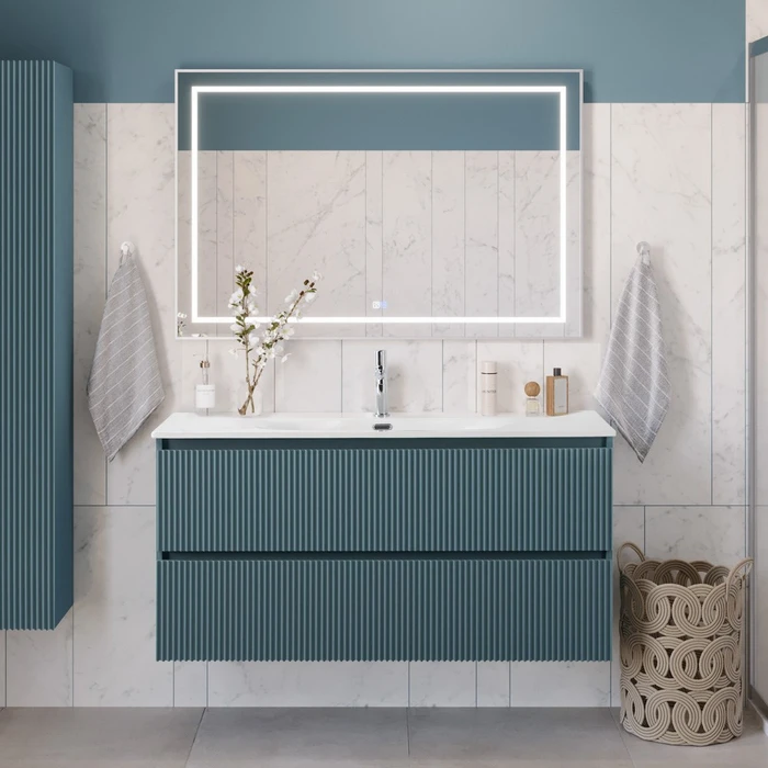 Тумба с раковиной подвесная BelBagno UNO 120 Голубой Матовый, раковина BB-8099-120 01319678807