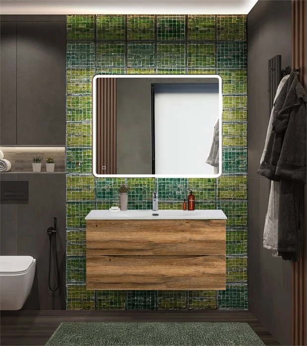 Тумба с раковиной подвесная BelBagno MARINO-CER-N 100 Rovere Rustico, раковина BB-8099-100 01861898575
