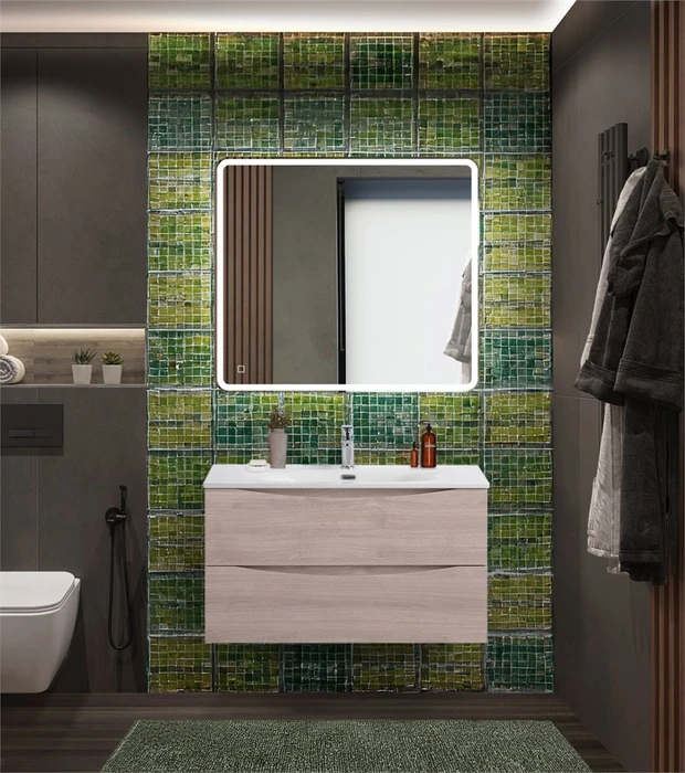 Тумба с раковиной подвесная BelBagno MARINO-CER-N 90 Rovere Grigio, раковина белая 1490480316