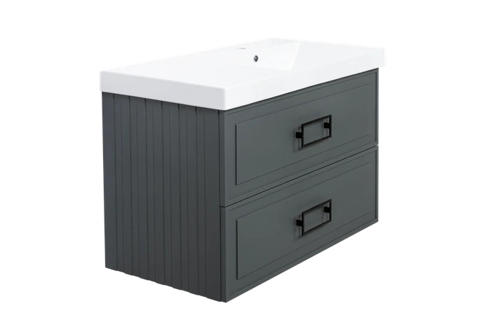 Тумба под раковину LA FENICE Cubo Grigio TWIN серый 90, FNC-01-CUB-G-90-2 FNC-01-CUB-G-90-2
