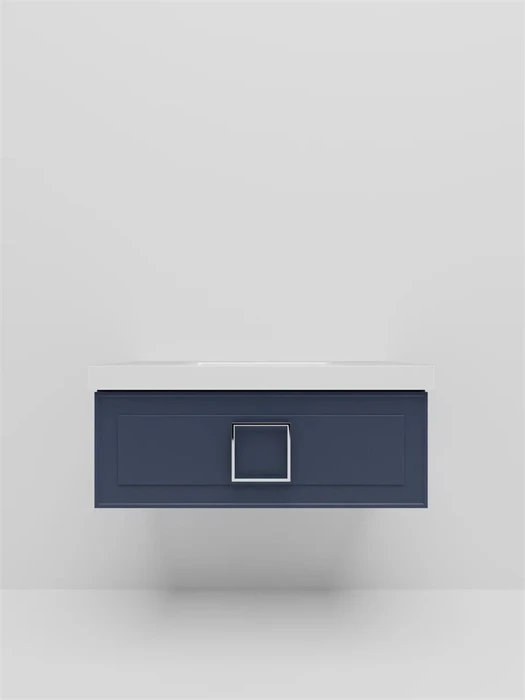 Тумба под раковину LA FENICE Cubo Blu Grigio, FNC-01-CUB-BG-100, синяя 100 FNC-01-CUB-BG-100