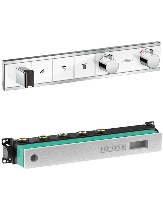 15356400S Set HG RainSelect термостатический смеситель для душа (15356400+15311180) белый/хром 15356400S