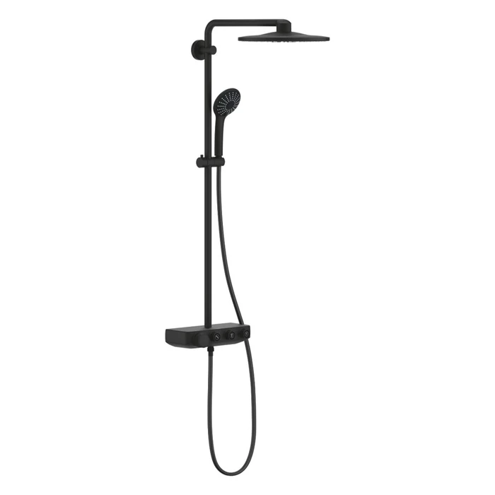 Euphoria SmartControl System 310 Duo Душевая система с термостатом для настенного монтажа, фантомный чёрный 22120KF0
