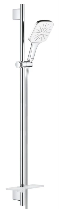 Rainshower SmartActive Cube 130 Душевой гарнитур III, душевая штанга 900 мм, шланг 1750 мм, 9,5 л/мин, полочка, белая луна 26587LS0