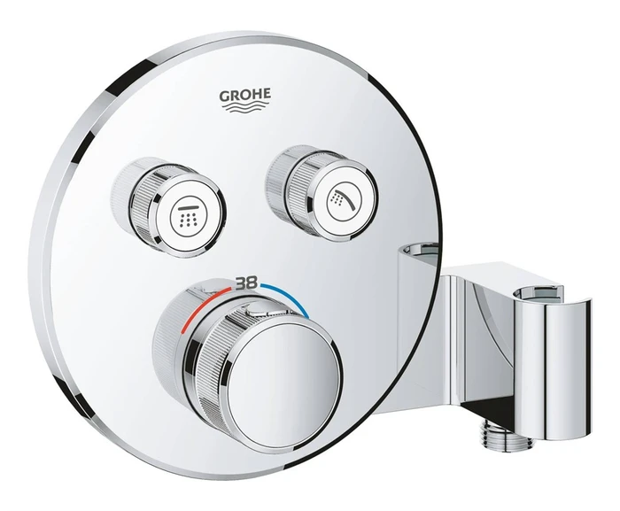 Grohtherm SmartControl Внешняя часть термостатического смесителя на 2 выхода со встроенным держателем ручного душа, хром 29120000