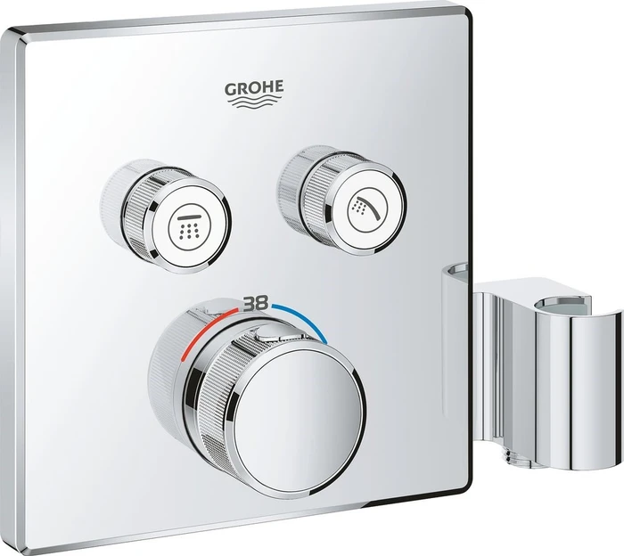 29125000 Grohtherm SmartControl Внешняя часть термостатического смесителя на 2 выхода со встроенным держателем ручного душа, хром 29125000