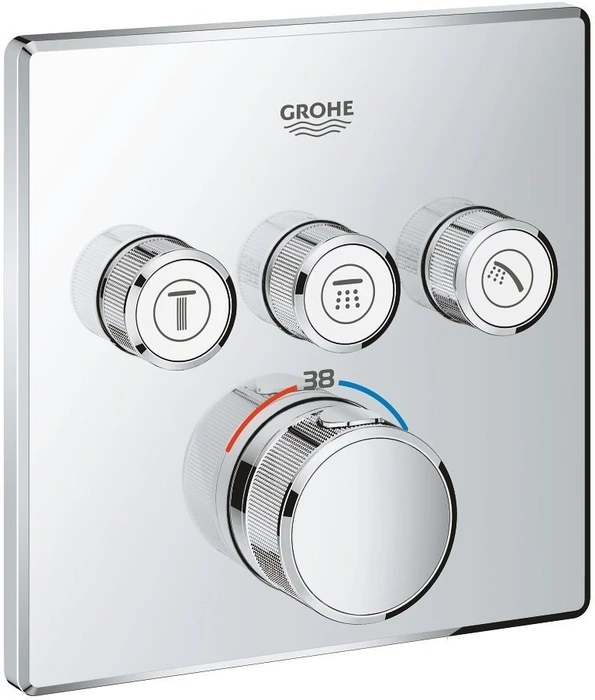 Grohtherm SmartControl Внешняя часть термостатического смесителя на 3 выхода, хром 29126000