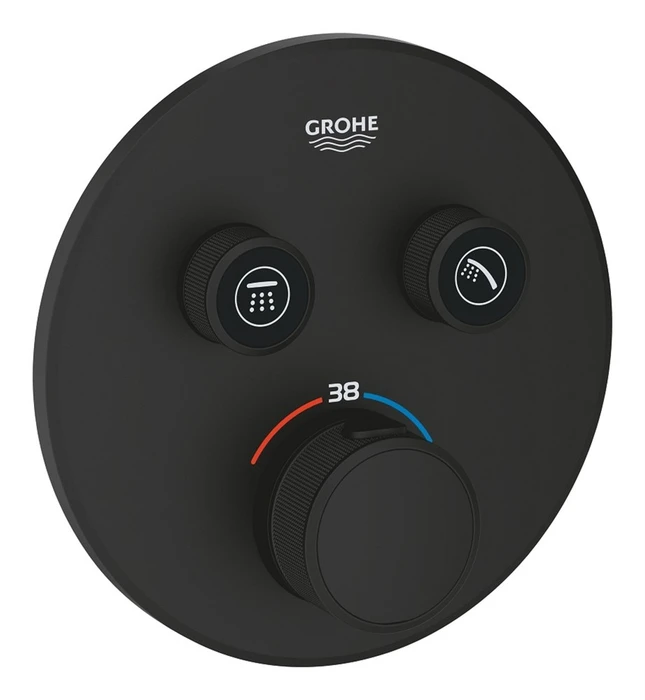Grohtherm SmartControl Термостат для встраиваемого монтажа на 2 выхода, фантомный чёрный 29507KF0