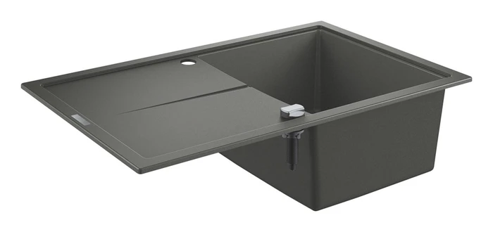 K400 Композитная мойка с крылом,780 x 500, цвет серый гранит (AT0) 31639AT0