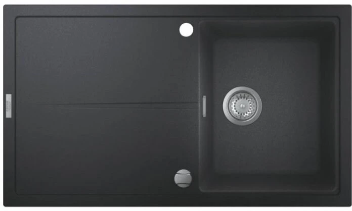K400 Композитная мойка с крылом,860 x 500 мм, цвет серый гранит (AT0) (3 шт.-пал.) 31640AT0