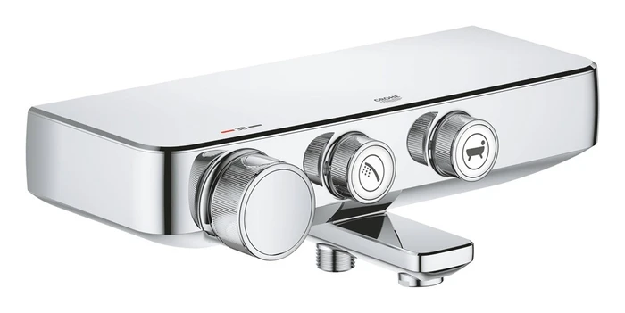 34718000 Grohtherm SmartControl Термостат для ванны, настенный монтаж, отвод для душа снизу, 2 кнопки управления 34718000