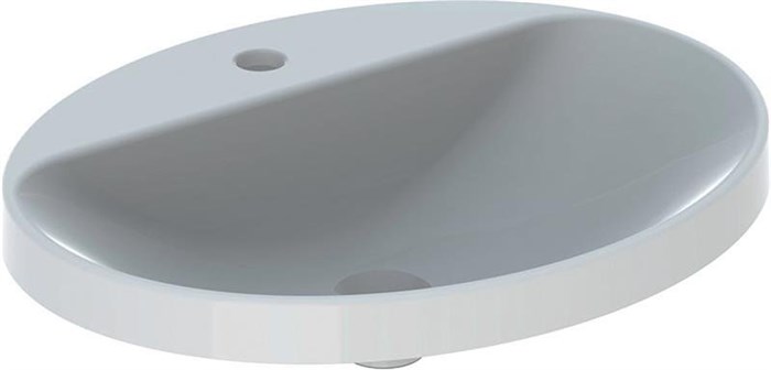 Geberit VariForm Раковина встраиваемая в столешницу овальной формы, 60х48 см, с отв. под смеситель, без отв. перелива 500.726.01.2