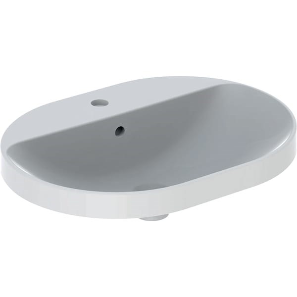 Geberit VariForm Раковина встраиваемая в столешницу эллиптической формы, 60х45 см, с отв. под смеситель, с отв. перелива 500.732.01.2