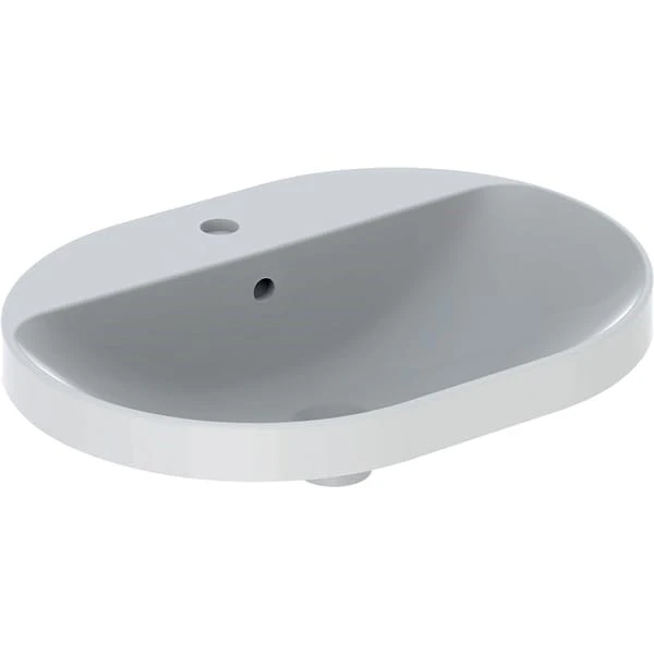 Geberit VariForm Раковина встраиваемая в столешницу эллиптической формы, 60х45 см, с отв. под смеситель, с отв. перелива 500.732.01.2