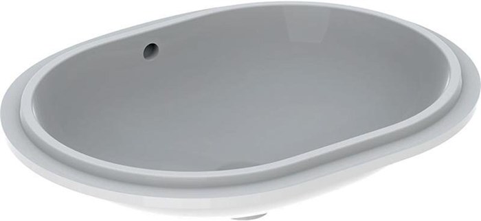 Geberit VariForm Раковина с установкой под столешницу эллиптичекой формы, T1=55х40 см, без отв. под смеситель, с отв. перелива 500.756.01.2