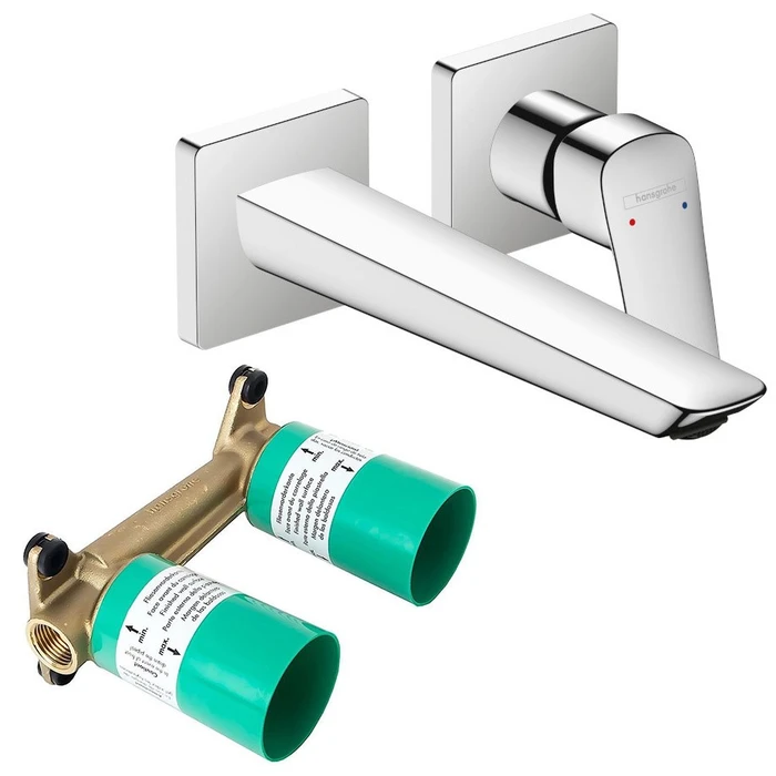 71256000S Set HG Logis Fine смеситель для раковины из стены (71256000+13622180) 71256000S