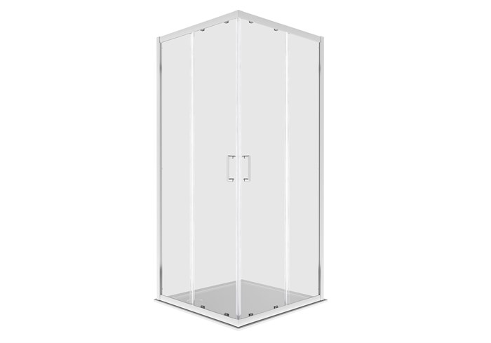 Душевой уголок квадратный, двери раздвижные 900x900x2000 профиль хром, стекло прозрачное 6мм AQ.KV.090.1CH