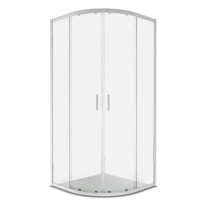 Душевой уголок 1/4 круга, двери раздвижные 900x900x2000, профиль хром, стекло прозрачное 6мм AQ.RO.090.1CH