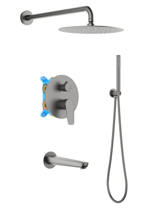 БЕТТА Set 4 в 1 душевой комплект 3 режима, оружейная сталь AQ1173BGM