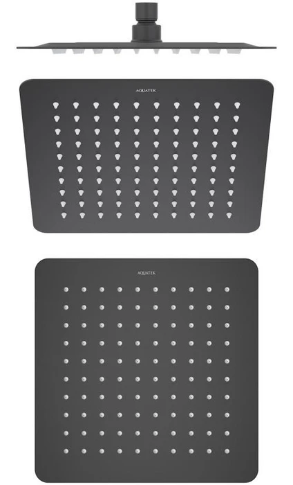 квадратный верхний душ 250*250*2 мм, матовый черный AQ2072MB