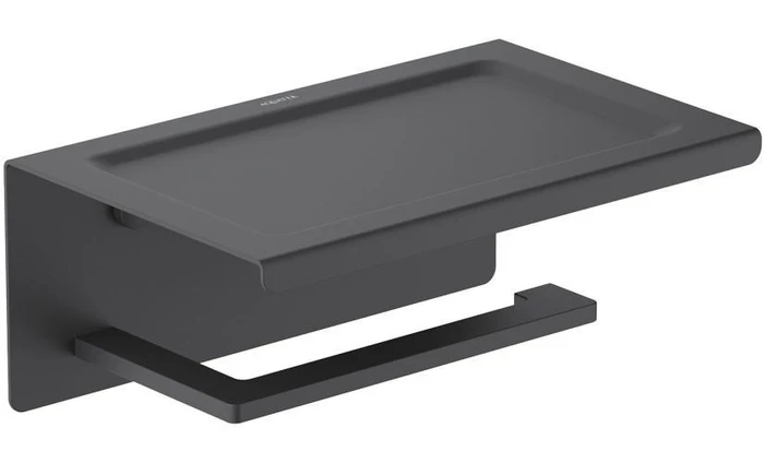 ЛИБРА бумагодержатель с полкой, матовый черный AQ4309MB