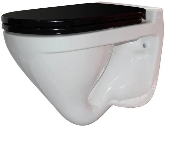 ATTICA COLOR BLACK Подвесной унитаз c сиденьем из дюропласта, системой soft close, clip up WC.WH/Attica/DM/BLK.G/S1