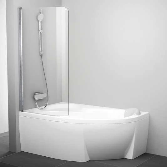 Шторка для ванны CVSK1 ROSA 140/150 L блестящая+транспарент 7QLM0C00Y1