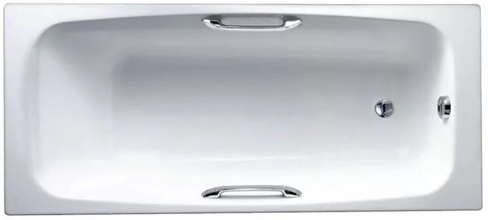 E2926-00 DIAPASON Ванна чугунная 170x75 см с антискользящим покрытием, с отверстием для ручек, без ножек, белая E2926-00