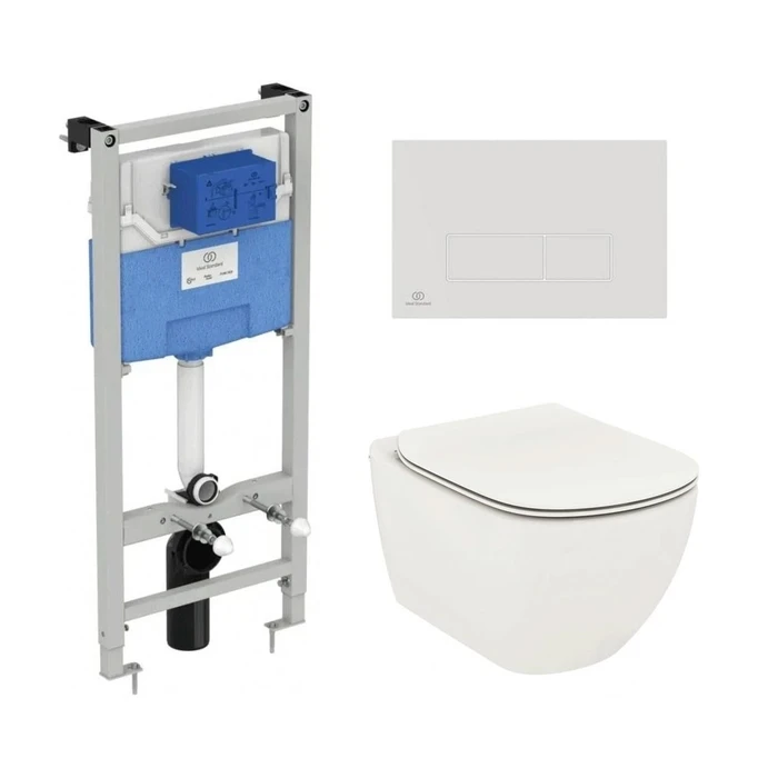 T3868V1 ProSys + TESI Silk White (Белый шёлк) AquaBlade®  3 в 1 (R020467, T3527V1, T0079V1)+панель R0121AC в подарок T3868V1/121AC