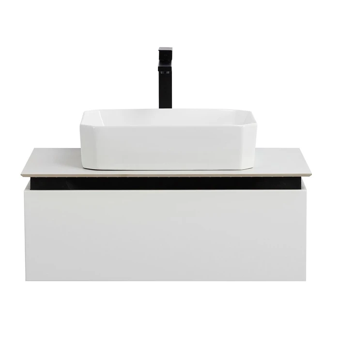 Тумба со столешницей подвесная CEZARES SLIDER 80 Bianco Opaco, столешница SLD-80/48-BO SLIDER-800-1C-SO-BO;SLD-80/48-BO