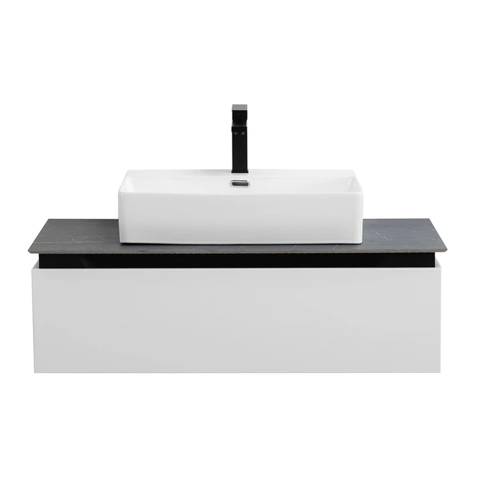 Тумба со столешницей подвесная CEZARES SLIDER 100 Bianco Opaco, столешница SLD-100/48-MNO SLIDER-1000-1C-SO-BO;SLD-100/48-MNO