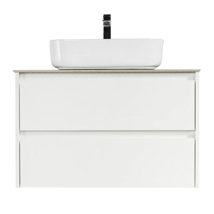 Тумба со столешницей и накладной раковиной подвесная BelBagno KRAFT 100 Bianco Opaco KRAFT-1000-2C-SO-BO;KEP-100-MCO