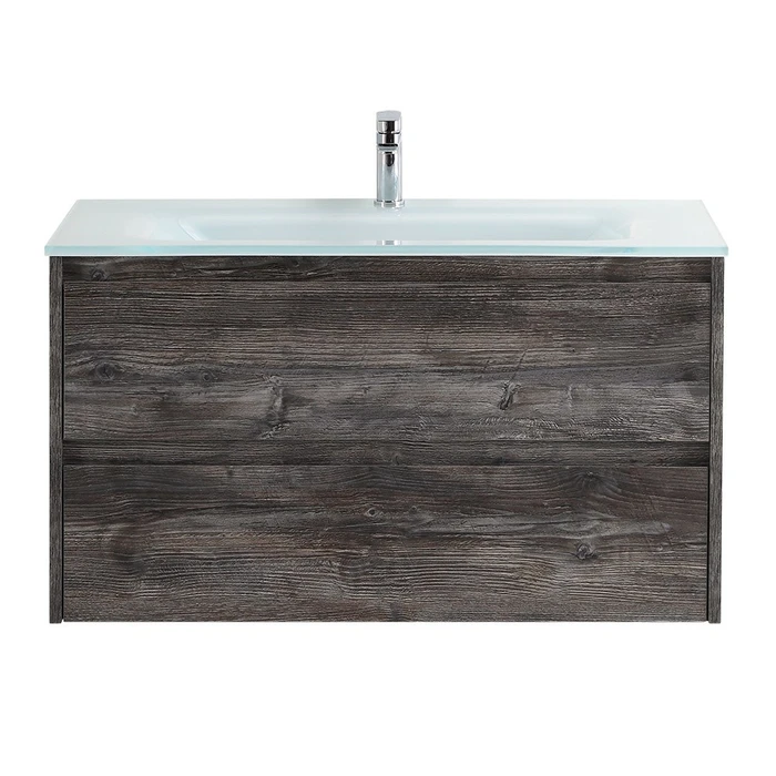Тумба со стеклянной раковиной подвесная BelBagno KRAFT 80 Pino Pasadena, раковина белая KRAFT-800-2C-SO-PP;BB810/465-LV-VTR-BL