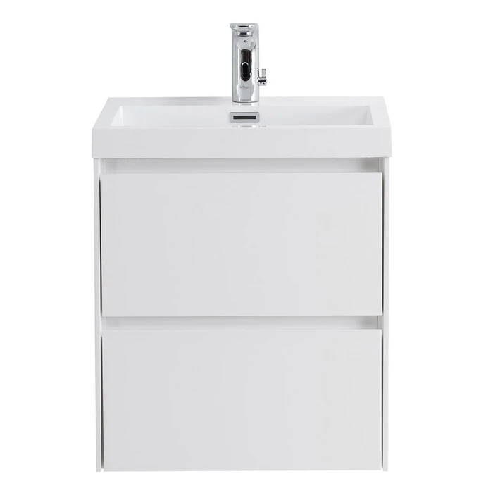Тумба с раковиной подвесная BelBagno PIETRA MINI 50 Bianco Lucido, раковина белая PIETRA MINI-500-2C-SO-BL;BB-500-PM-LVB