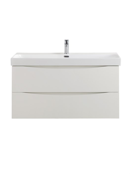 Тумба с раковиной подвесная BelBagno MARINO-CER-N 100 Bianco Lucido, раковина BB-8078-100 MARINO-CER-N-1000-2C-SO-BL-P;BB-8078-100